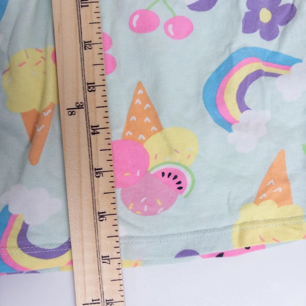 H&M Dress Kids 2T Mint Green Ice Cream Rainbow Watermelon Sleeveless Jersey